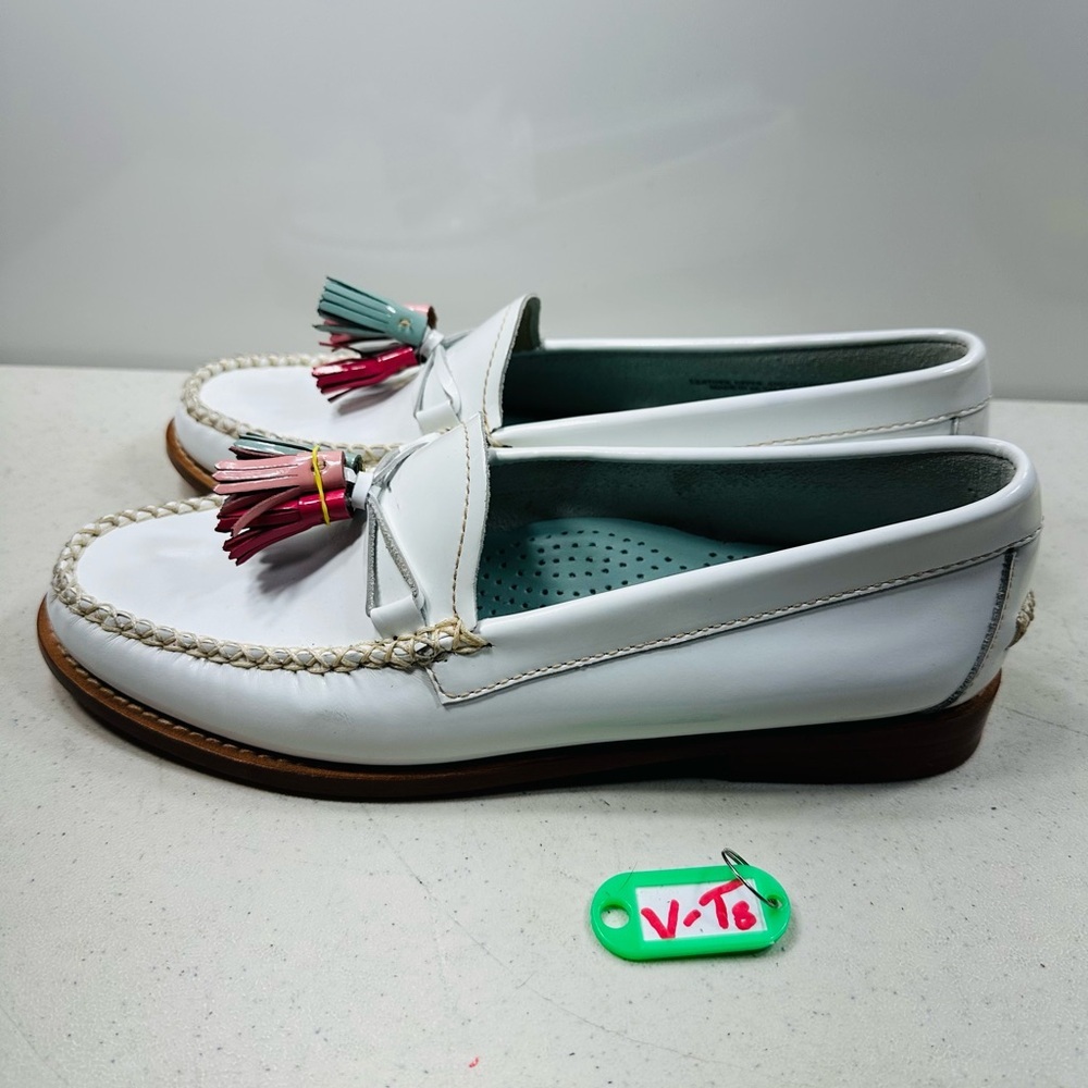 G.H. Bass & Co. White Tassel Loafers